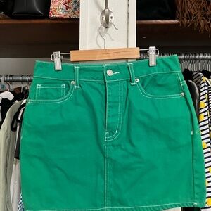 Green Denim Skirt